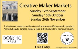 You are here: What's On > Curated by Dapper & Suave - Creative Makers Market at Dorking Halls Curated by Dapper & Suave Creative Makers Markets